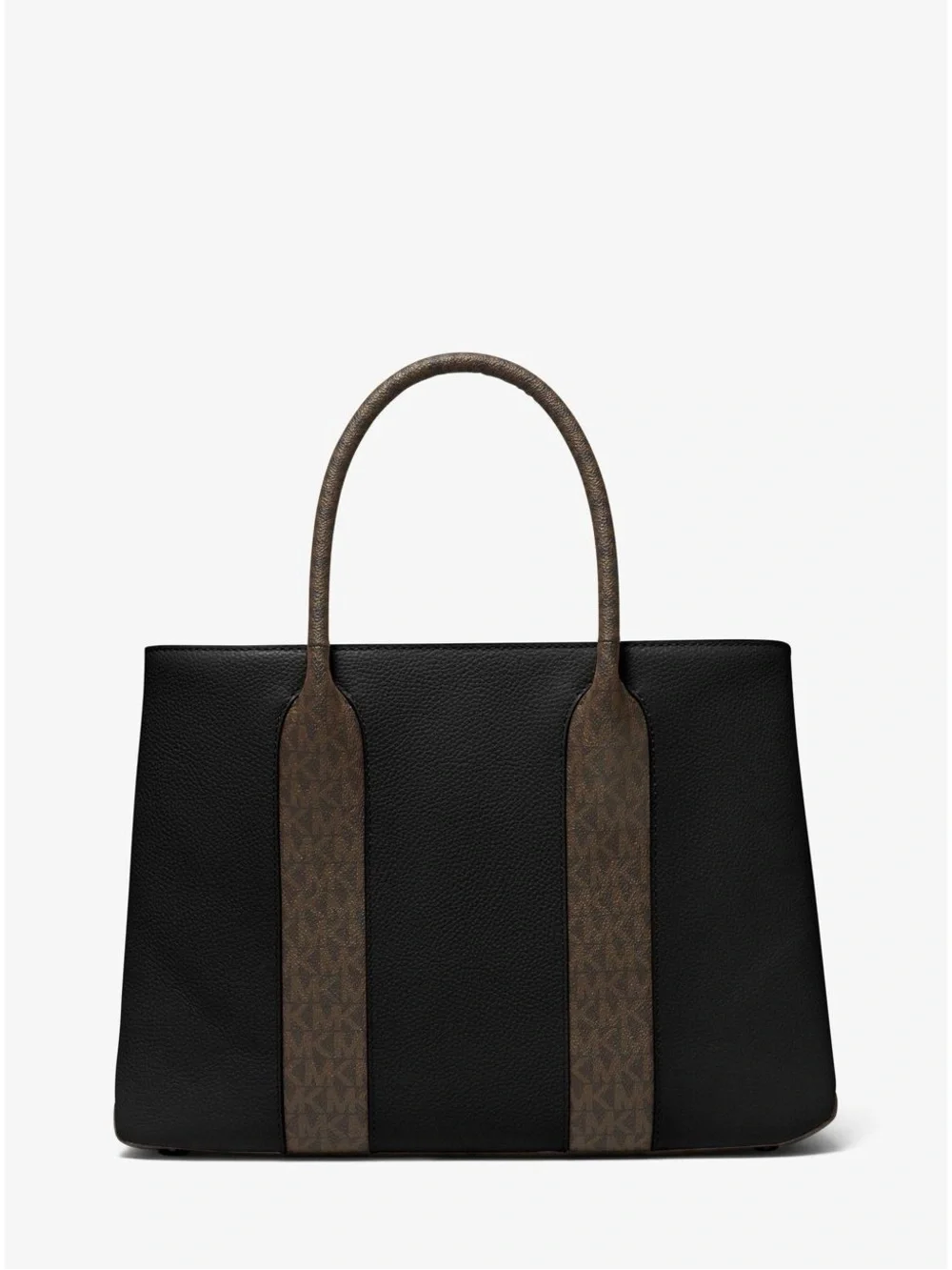 Michael Kors Austin Black Tote with Brown Signature Trim NWT NO crossbody strap